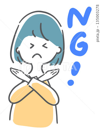 NGの女性　手書き風 135003278