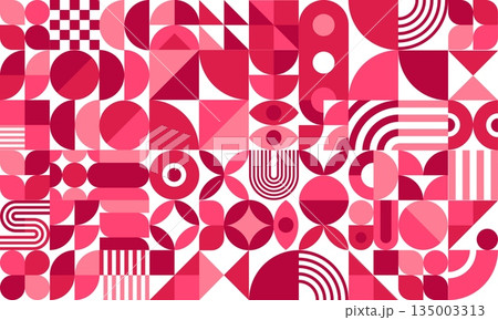 Valentine day pattern background of abstract geometric shapes for love holiday, vector bg. Valentine day pattern background of geometric heart shape pattern with pink and red abstract elements Valentine day pattern background of abstract geometric shapes for love holiday, vector bg. Valentine day pattern background of geometric heart shape pattern with pink and red abstract elements 135003313