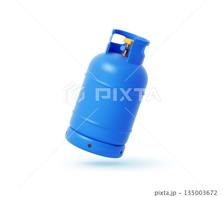 3d gas tank cylinder isolated on white for propane or butane fuel storage. Energy supply, power industry, camping tools or propane gas safety design. Vector blue metal container for industrial use 3d gas tank cylinder isolated on white for propane or butane fuel storage. Energy supply, power industry, camping tools or propane gas safety design. Vector blue metal container for industrial use 135003672