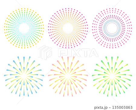 カラフルな打ち上げ花火 135003863