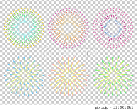 カラフルな打ち上げ花火 135003863