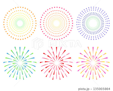 カラフルな打ち上げ花火 135003864