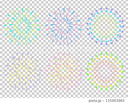 カラフルな打ち上げ花火 135003865