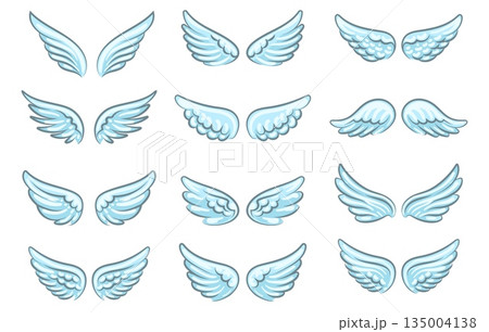 Cartoon angel wings 135004138