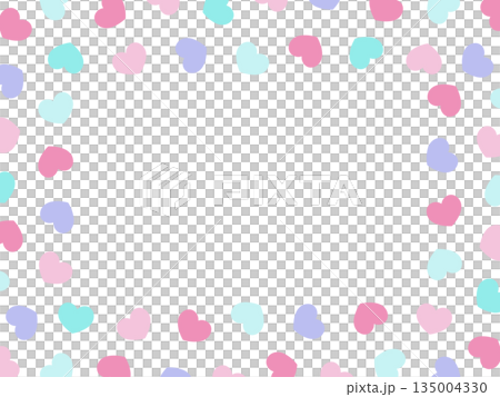 シンプルで可愛いハート柄のフレーム素材 カラフル 135004330