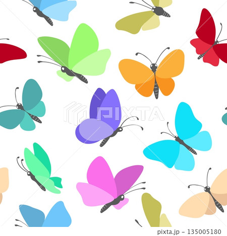 Spring butterflies seamless pattern Spring butterflies seamless pattern 135005180
