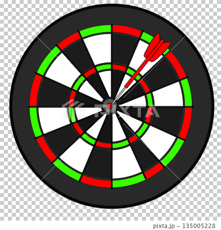 矢が刺さったダーツ 135005228