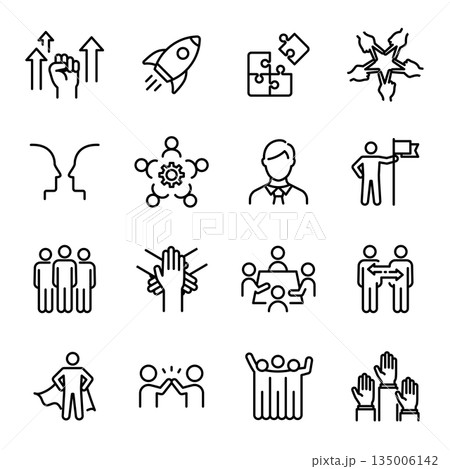シンプルアイコンセット｜ビジネス・チーム・リーダー 135006142