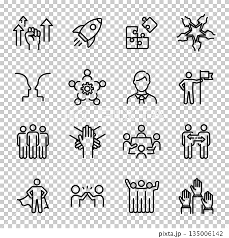 シンプルアイコンセット｜ビジネス・チーム・リーダー 135006142