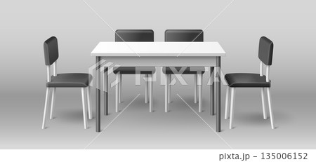 3D table and chairs mockup isolated on background 3D table and chairs mockup isolated on background 135006152