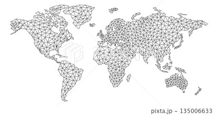 World Map Triangles Background Illustration World Map Triangles Background Illustration 135006633