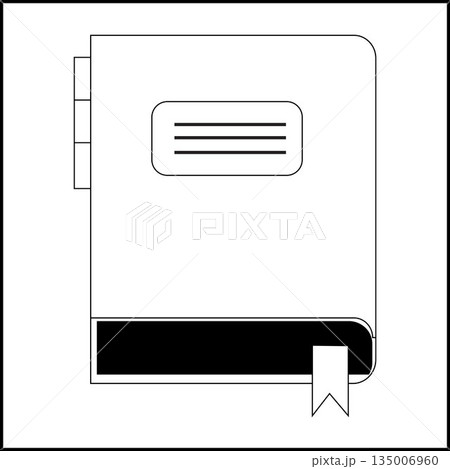 Black Book icon Simple book symbol pictogram illustration, Cartoon open book and pages. Education concept. Line drawing. Opened books sign store logo. Flying pages. World book day. 135006960