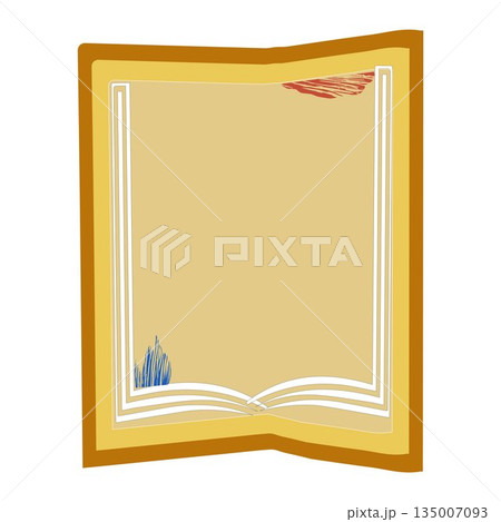 Book paper open or textbook pages with text vector icon flat cartoon illustration isolated on color background clipart, single book Book paper open or textbook pages with text vector icon flat cartoon illustration isolated on color background clipart, single book 135007093