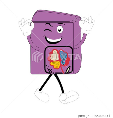 Cute cartoon book set character with different emotions and in action. Collection of cartoon,retro, groovy characters. Vector flat icons set isolated on white background. Cute cartoon book set character with different emotions and in action. Collection of cartoon,retro, groovy characters. Vector flat icons set isolated on white background. 135008231