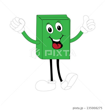 Cute cartoon book set character with different emotions and in action. Collection of cartoon,retro, groovy characters. Vector flat icons set isolated on white background. Cute cartoon book set character with different emotions and in action. Collection of cartoon,retro, groovy characters. Vector flat icons set isolated on white background. 135008275