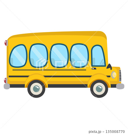 Yellow School Bus Cartoon Illustration for Education Transport Yellow School Bus Cartoon Illustration for Education Transport 135008770