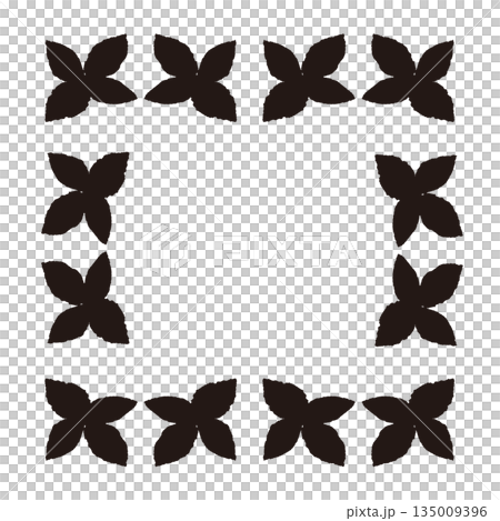 手繪薄荷葉插圖(單色黑白) 手繪薄荷葉插圖(單色黑白) 135009396