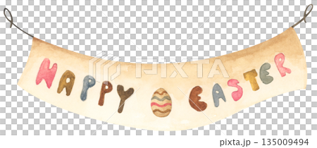 Watercolor Easter Garland Illustration Watercolor Easter Garland Illustration 135009494