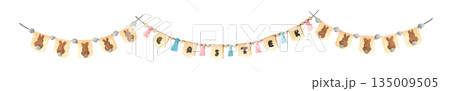 Watercolor Easter Garland Illustration Watercolor Easter Garland Illustration 135009505