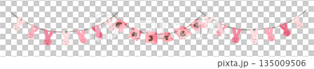 Watercolor Easter Garland Illustration 135009506