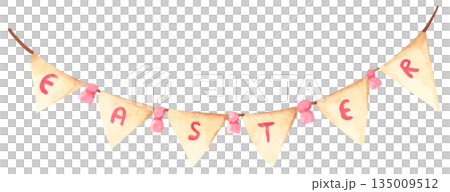 Watercolor Easter Garland Illustration 135009512