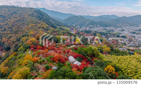 Nov 24 2025 Scenic landscape of Sagaogurayamacho district in Kyoto Japan 135009576