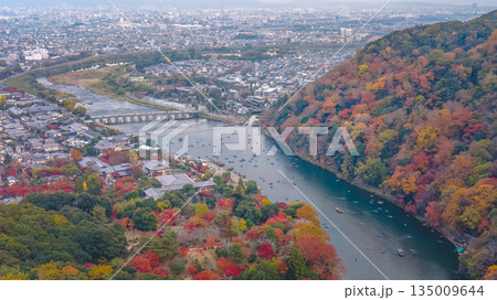Nov 24 2025 Ichinoi Weir And Togetsukyo Bridge Kyoto River Nov 24 2025 Ichinoi Weir And Togetsukyo Bridge Kyoto River 135009644