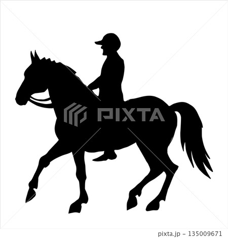 Vector silhouette of horse isolate on white backround. Vector silhouette of horse isolate on white backround. 135009671