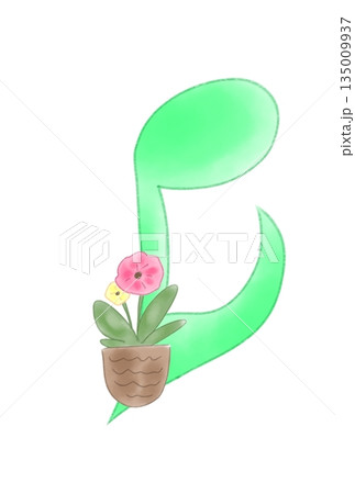 花の付いた音符 花の付いた音符 135009937