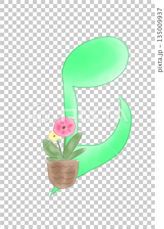 Musical notes with flowers 135009937