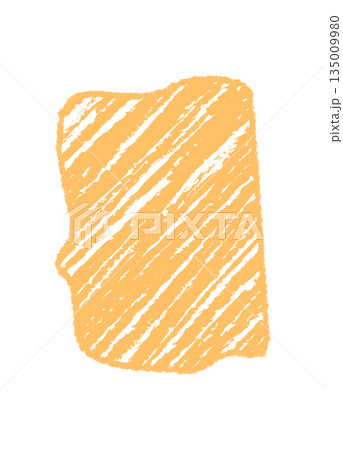Yellow crayon squiggle handdrawn textbox with abstract diagonal scribble shape. Fluid box and rectangle graphic as organic background adds text highlight in creative decor. 135009980