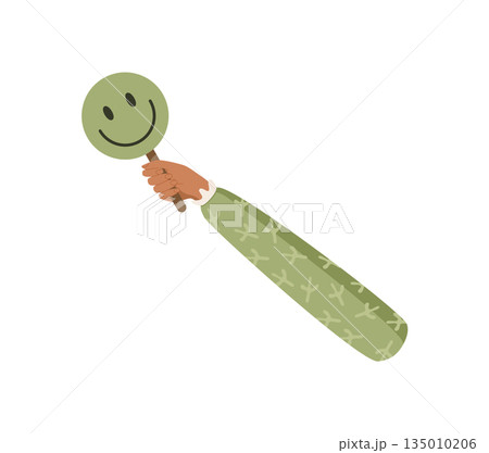 Cartoon style hand hold positive feedback icon. Round circle symbol communicating customer satisfaction. Review gesture for communication and marketing, isolated modern element for survey and Cartoon style hand hold positive feedback icon. Round circle symbol communicating customer satisfaction. Review gesture for communication and marketing, isolated modern element for survey and 135010206