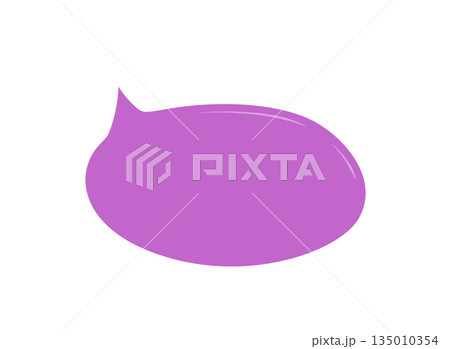 Organic speech bubble in soft purple with hand drawn and freehand blob shape sticker. Chat tag and message circle form work as sticker for dialogue or conversation in modern visual communication. Organic speech bubble in soft purple with hand drawn and freehand blob shape sticker. Chat tag and message circle form work as sticker for dialogue or conversation in modern visual communication. 135010354