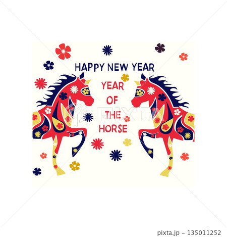 Happy New Year 2026 Festive Celebration year of the horse free vector illustration Happy New Year 2026 Festive Celebration year of the horse free vector illustration 135011252