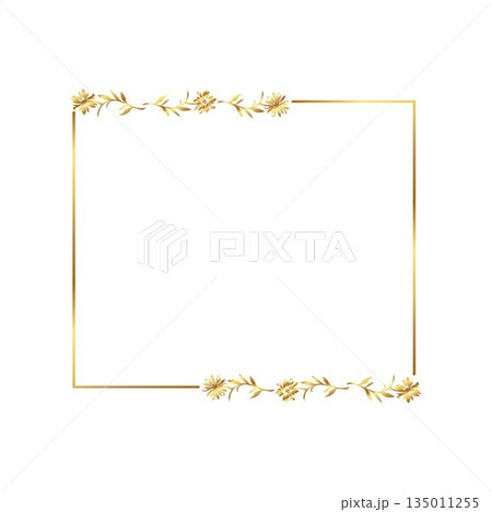 Elegant gold floral frame free vector illustration Elegant gold floral frame free vector illustration 135011255