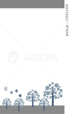 冬の季節のベクターイラスト　寒中見舞い 135011404