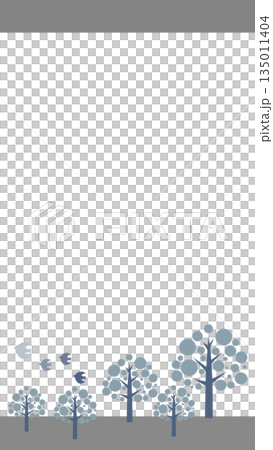 冬の季節のベクターイラスト　寒中見舞い 135011404