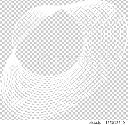 Oval blend line with geometric circle. Modern technology, cyber, science, tech, digital 135012240