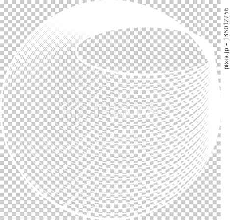 Oval blend line with geometric circle. Modern technology, cyber, science, tech, digital 135012256