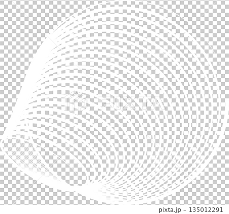 Oval blend line with geometric circle. Modern technology, cyber, science, tech, digital 135012291