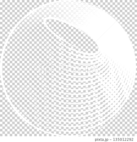 Oval blend line with geometric circle. Modern technology, cyber, science, tech, digital 135012292