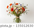 Wildflower bouquet on white background 135012630