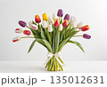 Tulip bouquet on white background 135012631