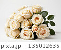 Garden rose bouquet on white background 135012635