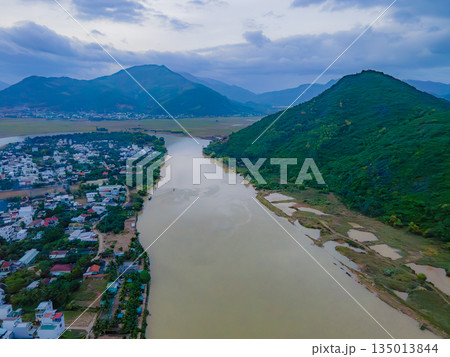 A muddy river during the rainy season. 135013844