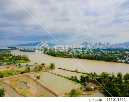 A muddy river during the rainy season. 135013851