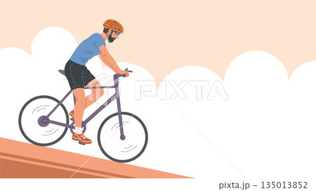 Cyclist bicycle sport fitness outdoor banner lifestyle Cyclist bicycle sport fitness outdoor banner lifestyle 135013852