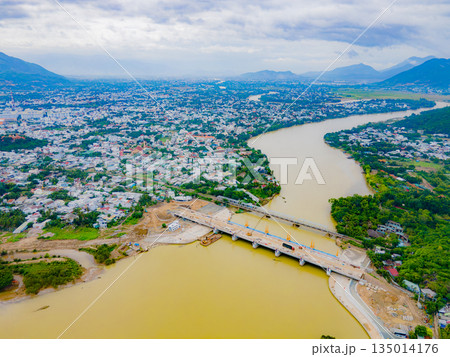 A muddy river during the rainy season. A muddy river during the rainy season. 135014176