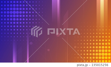 Abstract Digital Technology Background with Gradient Halftone and Geometric Lines Abstract Digital Technology Background with Gradient Halftone and Geometric Lines 135015256