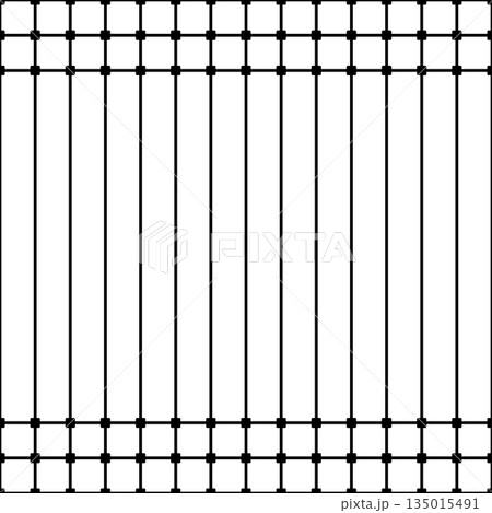 Black and white crossed thin lines. Seamless repeat pattern with squares. Editable vector background. 135015491